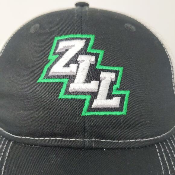 Port Authority Snapback Meshback Hat Embroidered ZLL Black White - Picture 4 of 12